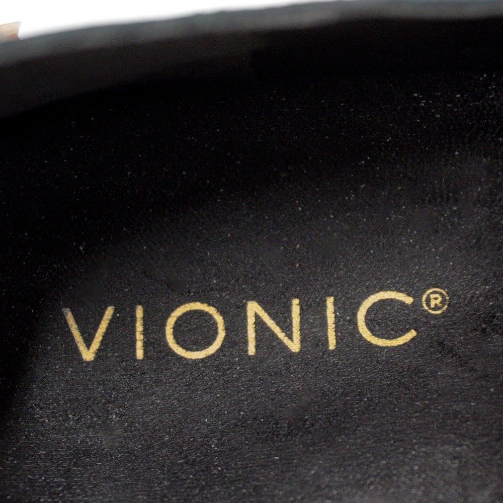 Vionic Uptown A-Line Black Leather Flats Arch Support Comfort Slip-On Shoes - Picture 10 of 12